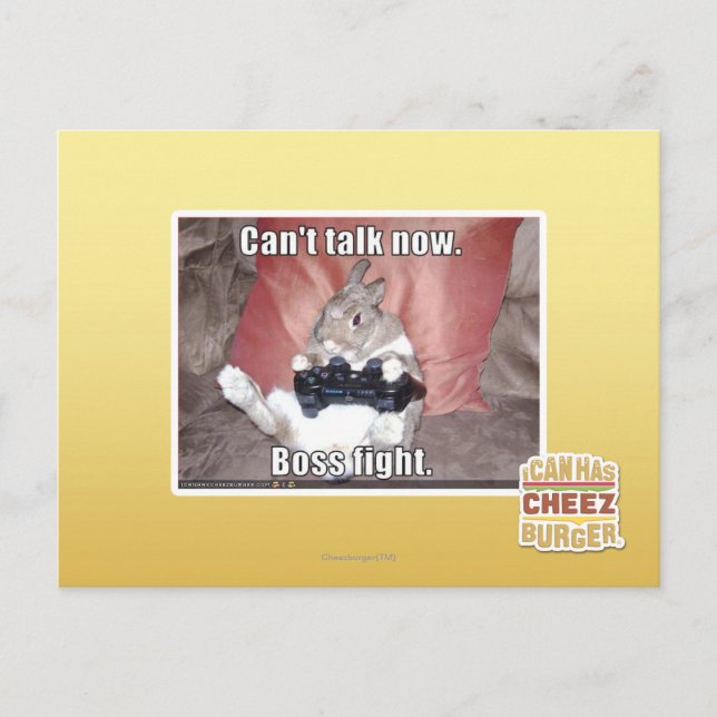 Can't talk now, boss fight. postcard (Front)