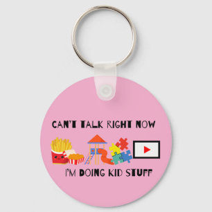Can't talk right now Keychain Pink