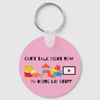Can't talk right now Keychain Pink