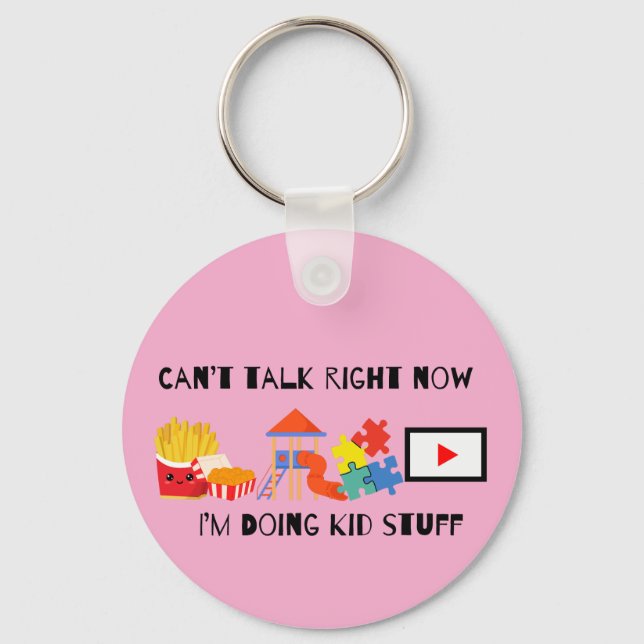 Can't talk right now Keychain Pink (Front)
