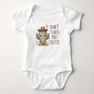"Can't Touch This Cute!" Cactus with Cowboy Hat Baby Bodysuit