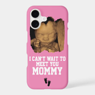 Can't Wait to Meet Mommy Sonogram Baby Photo Pink