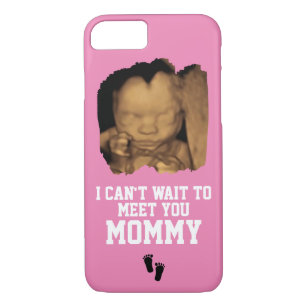 Can't Wait to Meet Mommy Sonogram Baby Photo Pink Case-Mate iPhone Case