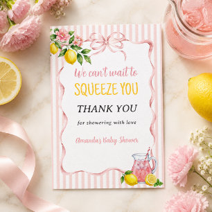 Can't Wait To Squeeze Floral Lemon Baby Shower Thank You Card