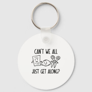 Can't We All Just Get Along Rock Paper Scissors Ga Keychain
