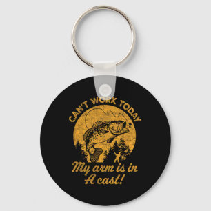 Can't Work Today My Arm Is In A Cast Mens Funny Fi Keychain