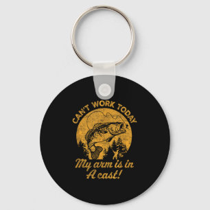 Can't Work Today My Arm Is In A Cast Mens Funny Fi Keychain