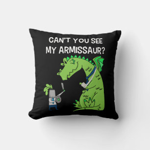Cant You See Armissaur Broken Arm Hand Wrist Injur Throw Pillow