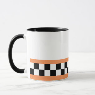 cantaloup striped checkers mug