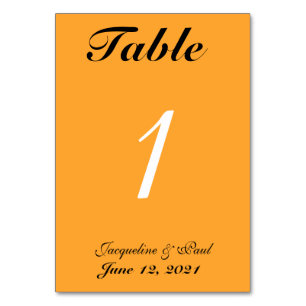 Cantaloupe Orange Wedding Table No. Cards