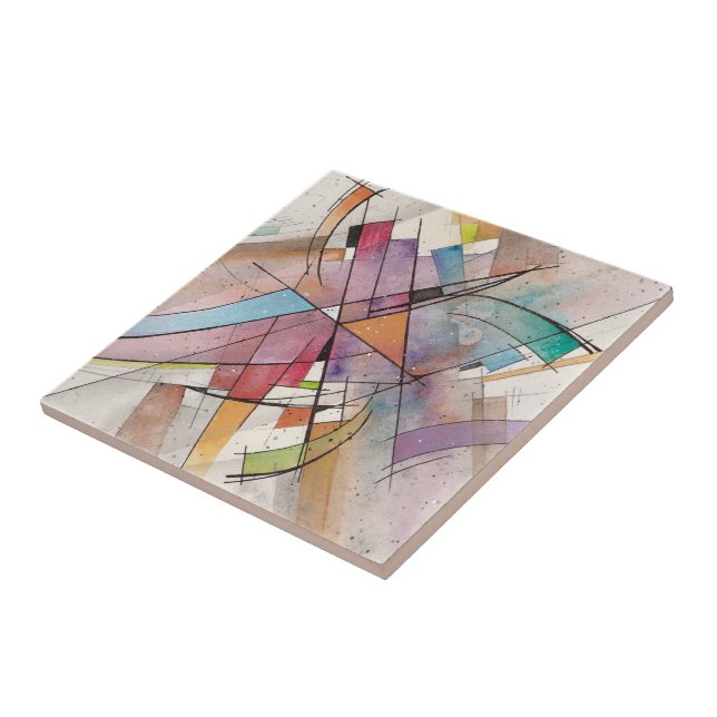 CANTATA in PASTEL MAJOR Abstract Art Tile (Side)