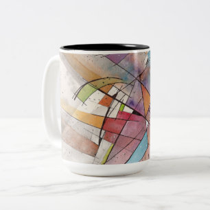 CANTATA in PASTEL MAJOR Abstract Art Two-Tone Coffee Mug