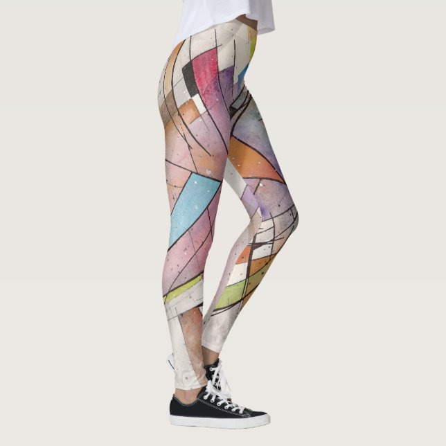 CANTATA in PASTEL MAJOR Abstract Art Watercolor Leggings (Right)