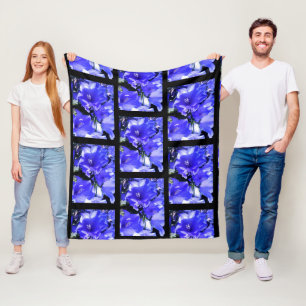 CANTERBURY BELLS FLOWER FLEECE BLANKET