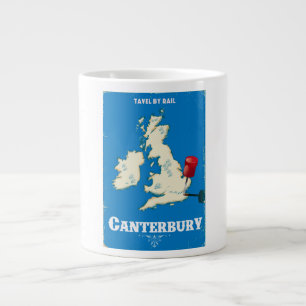 Canterbury British Isles vintage rail poster Large Coffee Mug