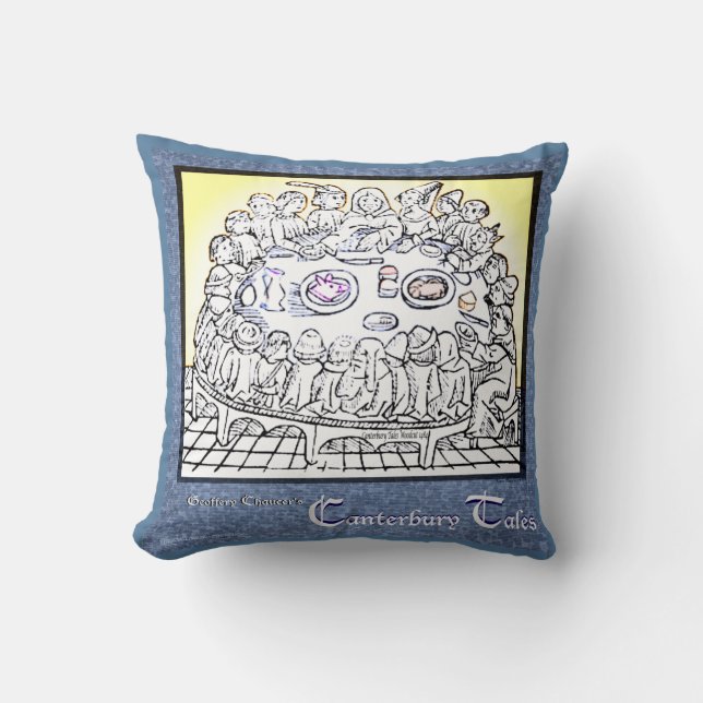 Canterbury Tales Throw Pillow (Front)