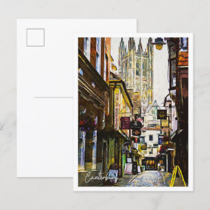 Canterbury United Kingdom Beautiful Oil Paint  Postcard