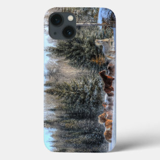 Cantering, Running Horses in Winter Snow Photo iPhone 13 Case