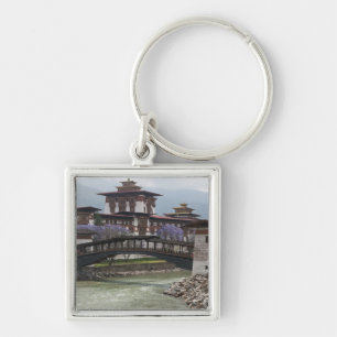 Cantilevered bridge near Punakha Dzong palace Keychain