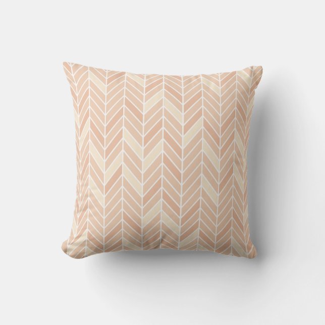Cantilevered Chevron narrow | blush Throw Pillow (Front)