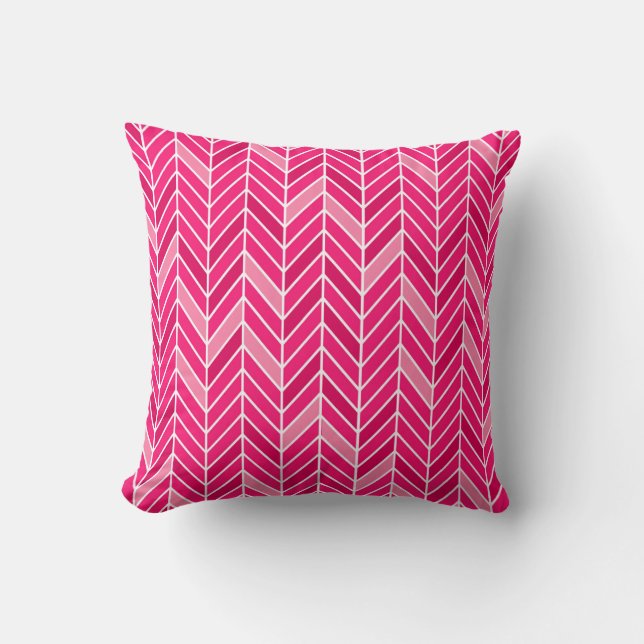 Cantilevered Chevron narrow | fuschia Throw Pillow (Front)