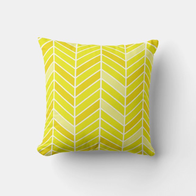 Cantilevered Chevron wide | yellow Throw Pillow (Front)