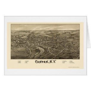 Canton, carte panoramique de NY - 1885