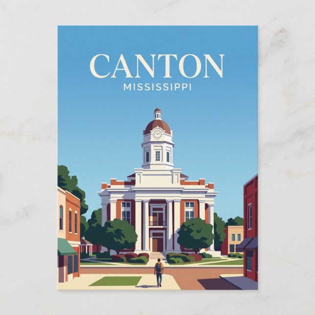 Canton Courthouse Square USA Postcard (Front)