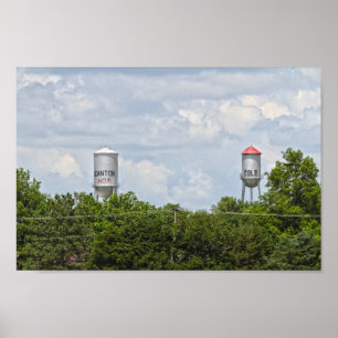 Canton, Kansas, Cold and Hot Water Towers Poster