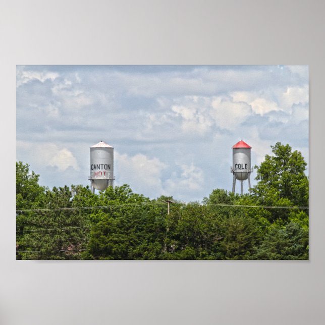 Canton, Kansas, Cold and Hot Water Towers Poster (Front)