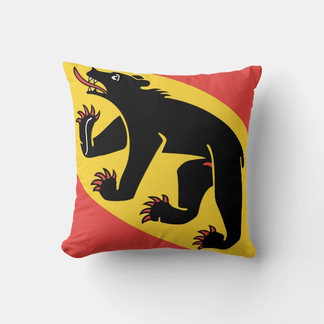 Canton of Bern flag Switzerland symbol Throw Pillow (Front)