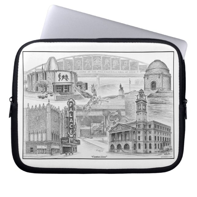Canton Ohio Historic Landmarks Laptop Sleeve (Front)