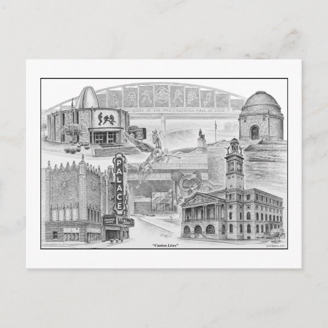 Canton Ohio Historic Landmarks Postcard (Front)