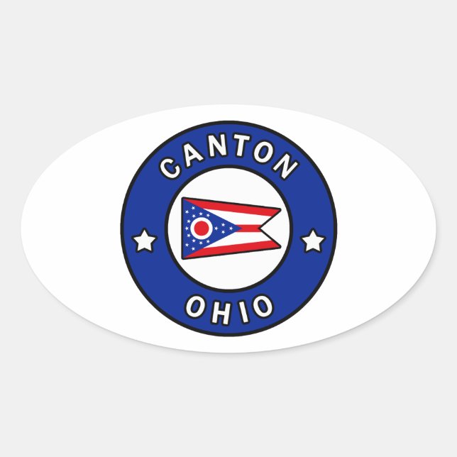 Canton Ohio Oval Sticker (Front)