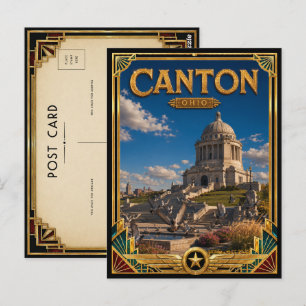 Canton Ohio Vintage Art Deco Golden Age Postcard