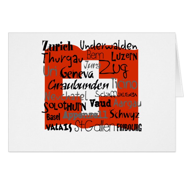 Cantons de carte de la Suisse (Devant horizontal)