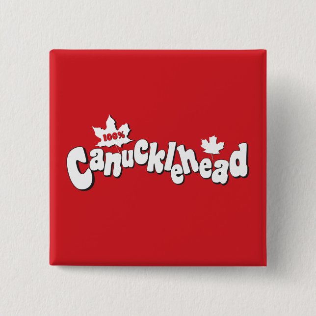 Canucklehead 2 Inch Square Button (Front)
