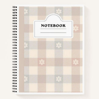Canvara Daisy Plaid Notebook — Aesthetic Lined Jou