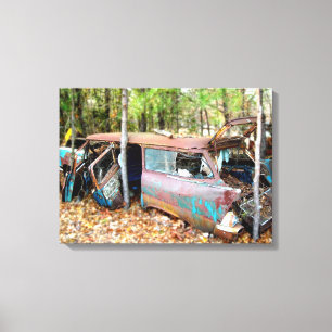 Canvas 1957 Chevy Nomad Nostalgia Junkyard Art Print