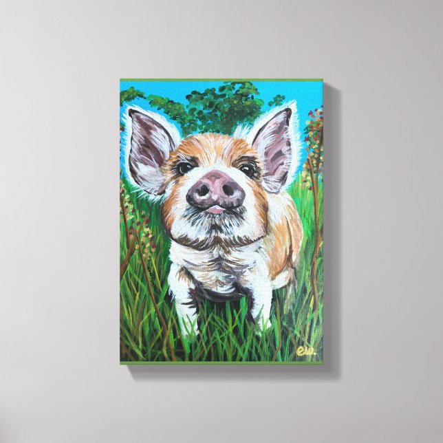 Canvas Art 8x10 wrapped canvas "Happy Piglet" (Front)