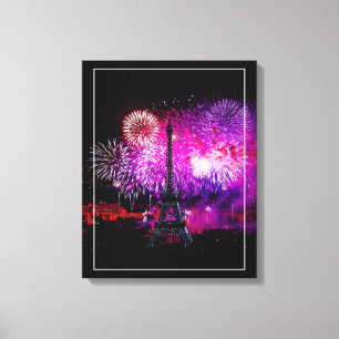 Canvas Art-Eiffel Tower Fireworks Print
