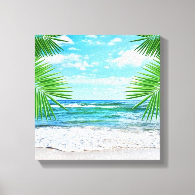 Canvas Art-Tropical Beach Print (Front)