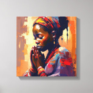 Canvas, Beautiful african girl in Meditation Canvas Print