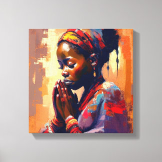 Canvas, Beautiful african girl in Meditation Canvas Print