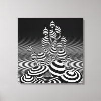 Canvas Black & White Magic Mushrooms 1m sq.