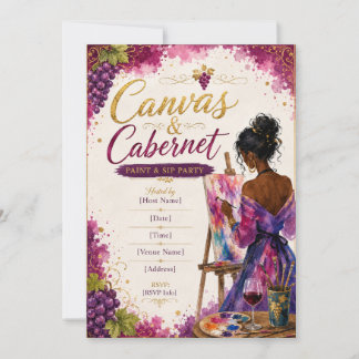 Canvas & Cabernet Paint and Sip Invitation