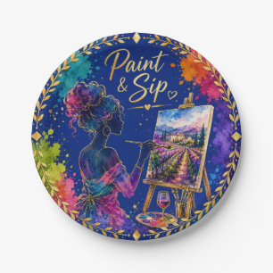Canvas & Cabernet Paint and Sip Paper Plates