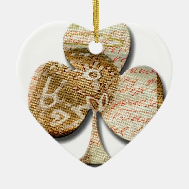 Canvas clover ceramic ornament (Front)