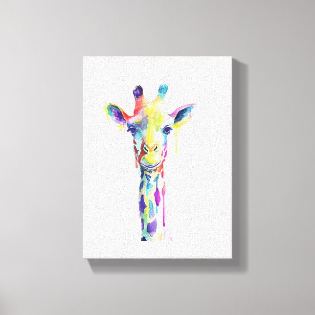 Canvas - Colorful Giraffe Print (Front)