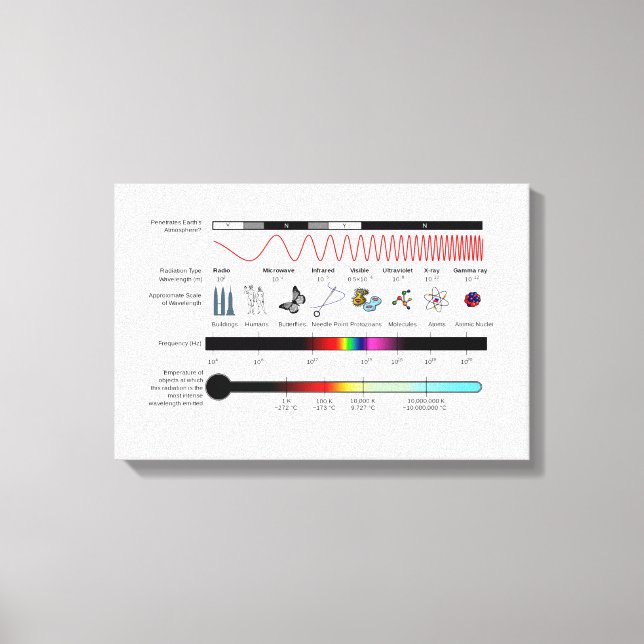 Canvas Diagram Electromagnetic Spectrum Properties Print (Front)